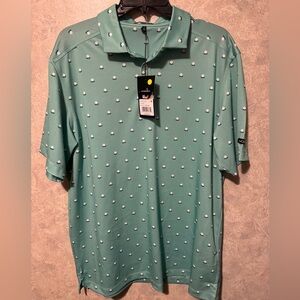 Bad Birdie Pique Golf Polo Men's Size XL Aim Point Dusty Jade New